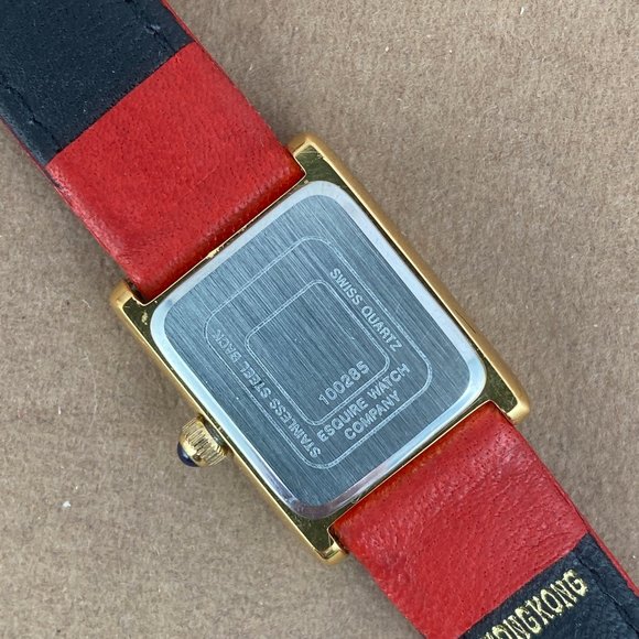 Movado ESQ Ladies Classic Tank Watch with Red Leather Strap - Picture 5 of 14